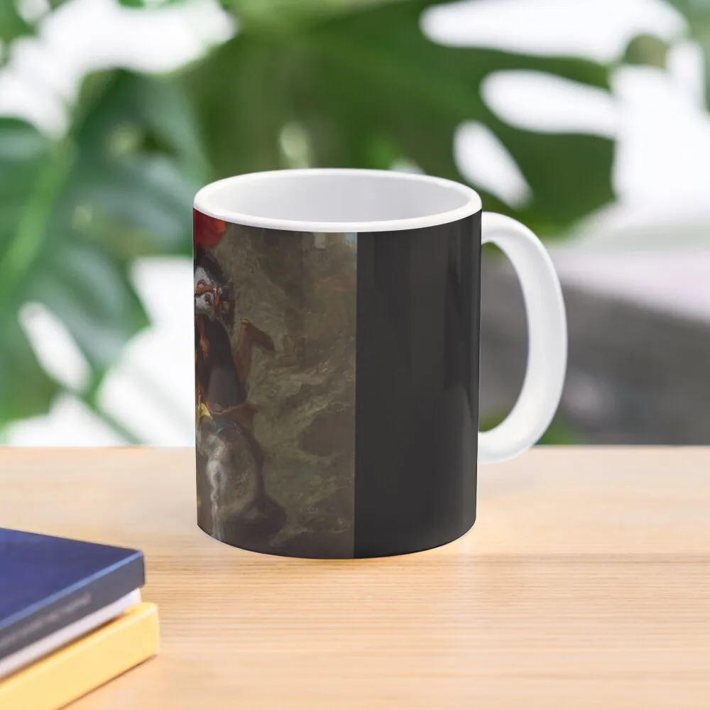 Arab Horseman Attacked By A Lion By Euge  Mug Photo Cup Picture Simple Tea Coffee Handle Round Printed Image Drinkware Design