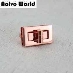 Nolvo world 로즈 골드 잠금 여성 가방 제작 트위스트 턴 잠금, 고품질, 10-50 세트, 40x23mm