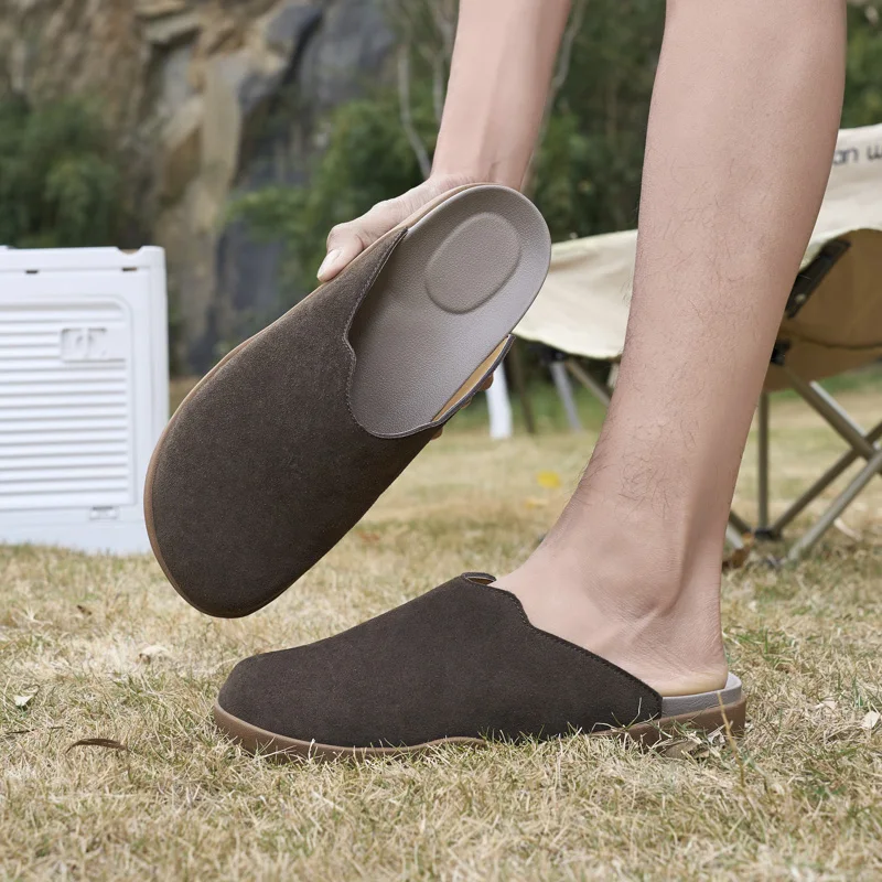 Fashion Mens Muller Shoes New Style Summer Drag Leisure Walk Male Half Slippers Outdoor Lazy Flats Business Casual_vogvips.com