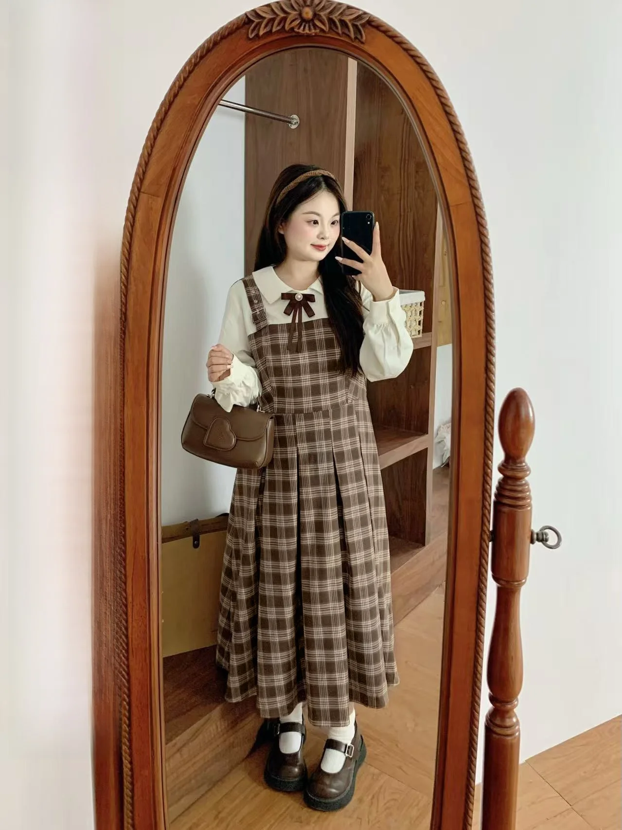 

Юбка А-силуэта в клетку для полных женщин, повседневная, свободного кроя, с узлом, для осени