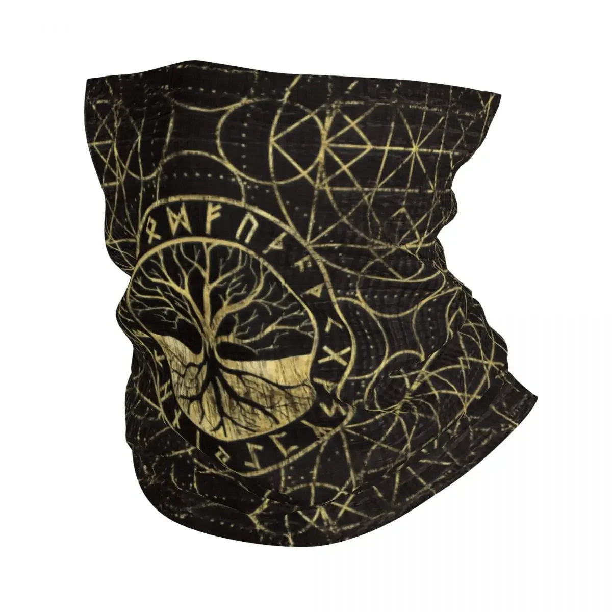 Tree Of Life Yggdrasil And Runes Bandana Neck Warmer Men Women Winter Ski Hiking Scarf Gaiter Norse Symbol Face Cover