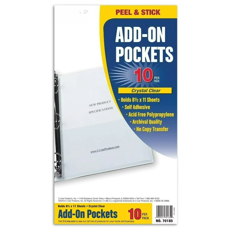 Peel & Stick Add-On Filing Pockets, 25