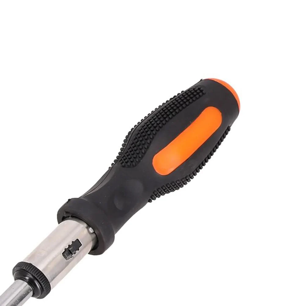 High Torque Straight Ratchet Screwdriver Handle For 1/4 Inch Bits Socket Extension Rod Ergonomic Grip Repair Hand Tool