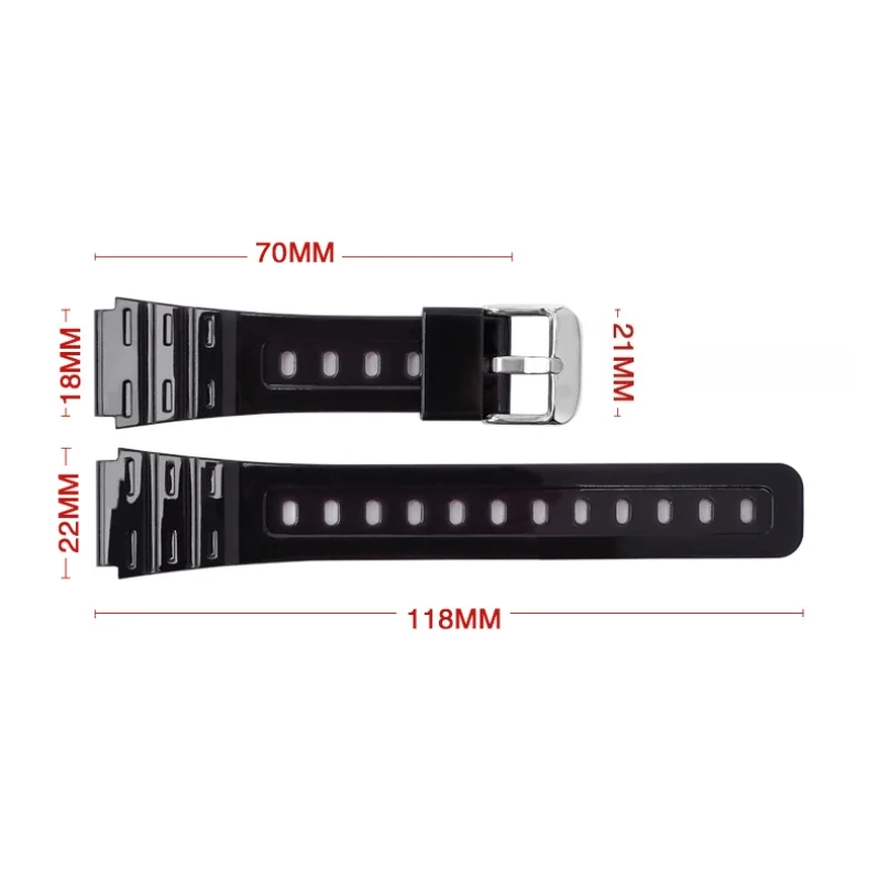 الراتنج حزام ساعة اليد ل كاسيو F-91W F-84 F-105/108 A-158/168 AE-1200/1300 حزام الساعات الرياضة الرجال سوار معصمه اكسسوارات 18 مللي متر #6