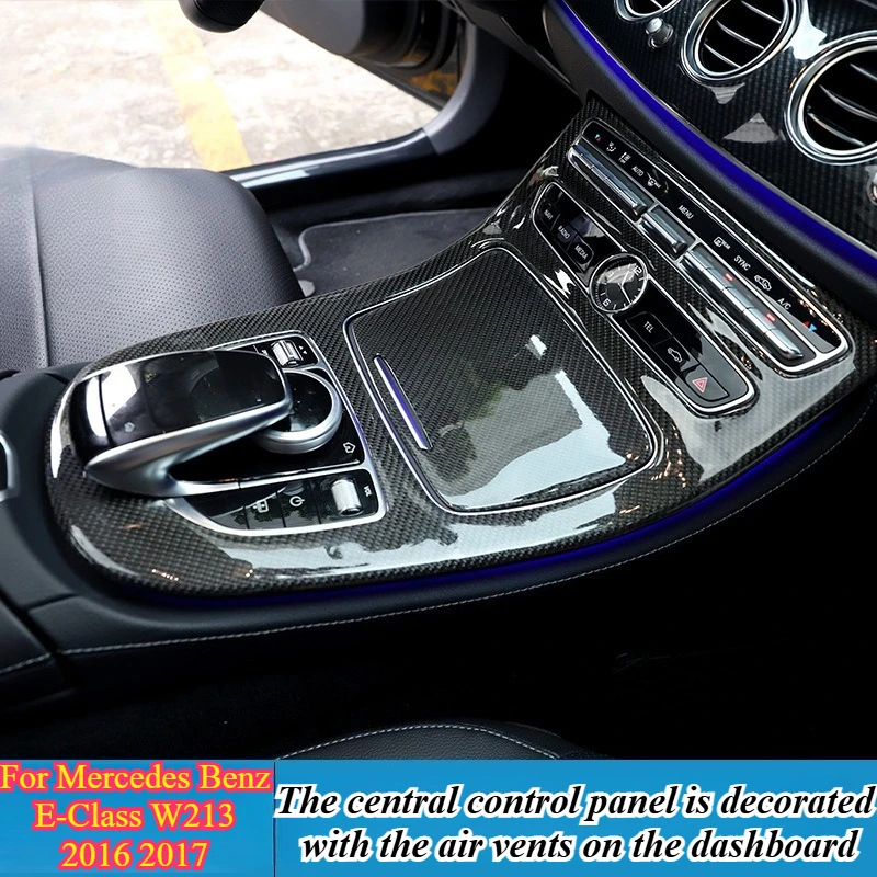 

For Mercedes Benz E-Class W213 2016 2017 E200L ABS Carbon Fiber Gear Shift Panel Cover Console Frame Trim Interior Accessories