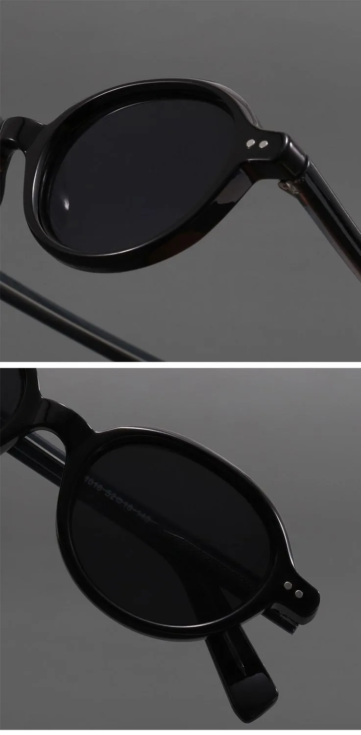 Kleine runde Sonnenbrille aus Acetat, polarisiert, für Herren, japanisch, Unisex, ovale Sonnenbrille, Damen, Retro, TR90-Acetat, Herren – Detail 1