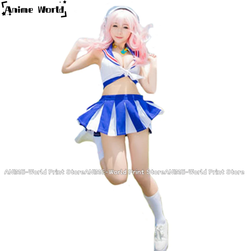 《Custom Size》Super Sonico cheerleader Cosplay Costume Custom Made 11