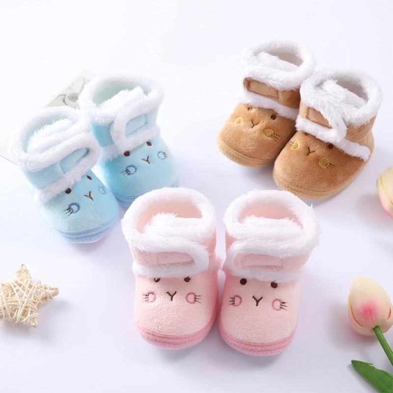 

Babies Boys Girls Snow Shoes Anti Slip Soft Shoes Newborn Infants Toddler Winter Warm Crib Shoes Used for 3-5-7-9 Months 15UB