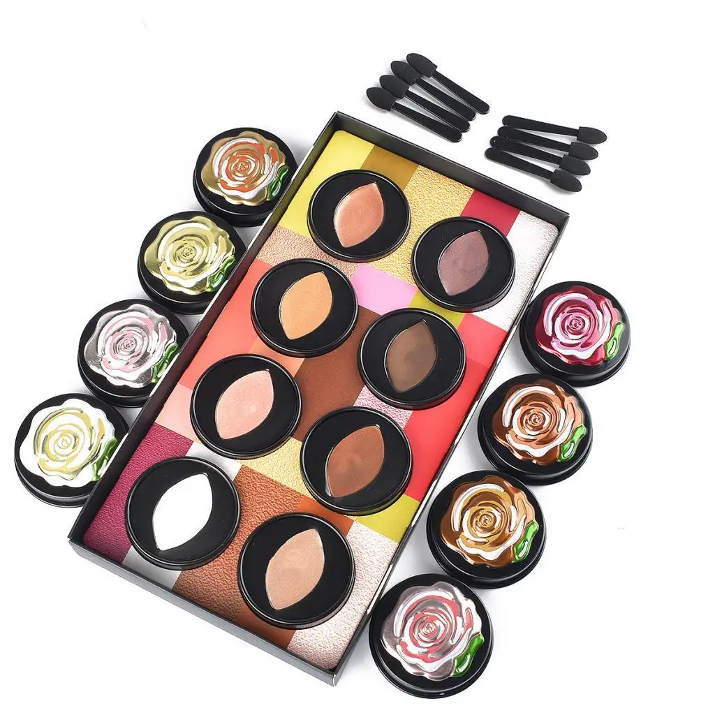 Palette de fards à paupières à paillettes imperméables, ensemble de beauté à pigments mats et scintillants pour le maquillage professionnel