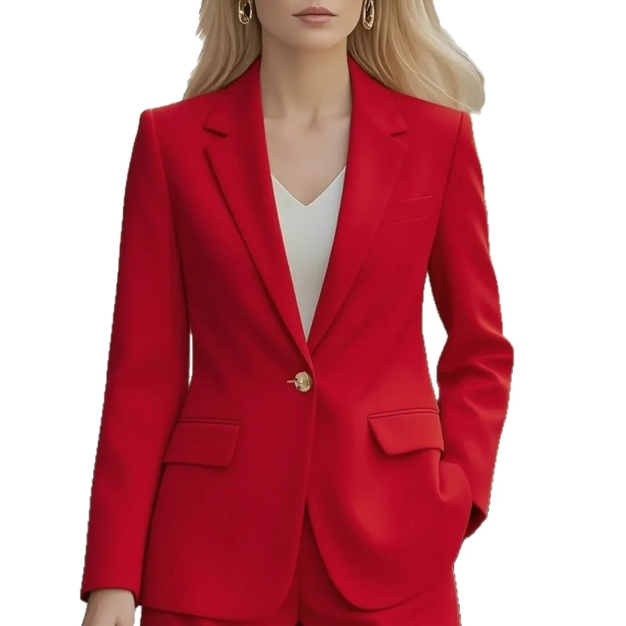 2025 خريف جديد بسيط بلون المرأة معطف غير رسمي موضة زر واحد أنثى مكتب البدلة معاطف #5