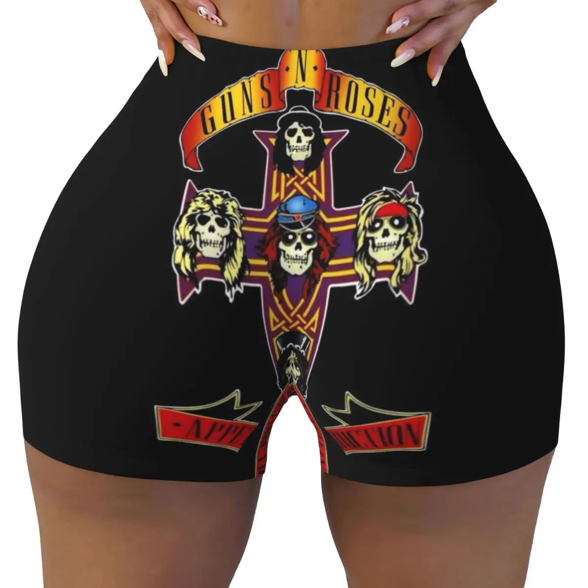 

Пользовательские хэви-метал рок-музыкальная группа Guns N Rose тренировки шорты для бега волейбольные женские шорты для спортзала и йоги