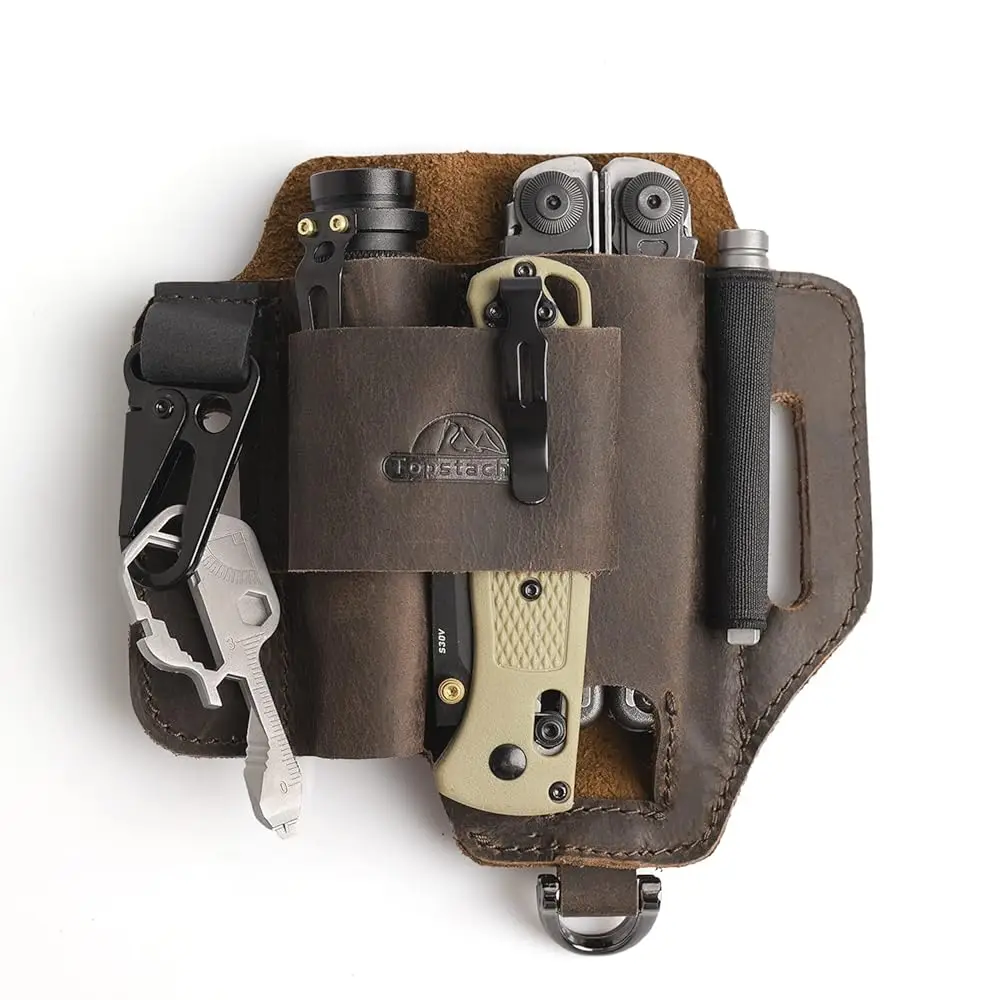 

Leather Multitool Sheath,E Belt Organizer For Work And Daily Use, Sheath,E Pocket Organizer For Flashlight And Multitool,Gifts