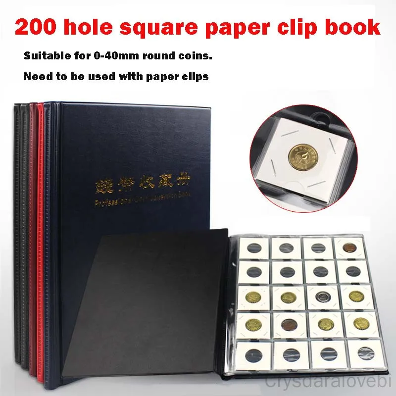 High Quality Put 200 Pieces/Coins Album For Fit Cardboard Coin Holders Professional Coin Collection Book Bitcoin Collection