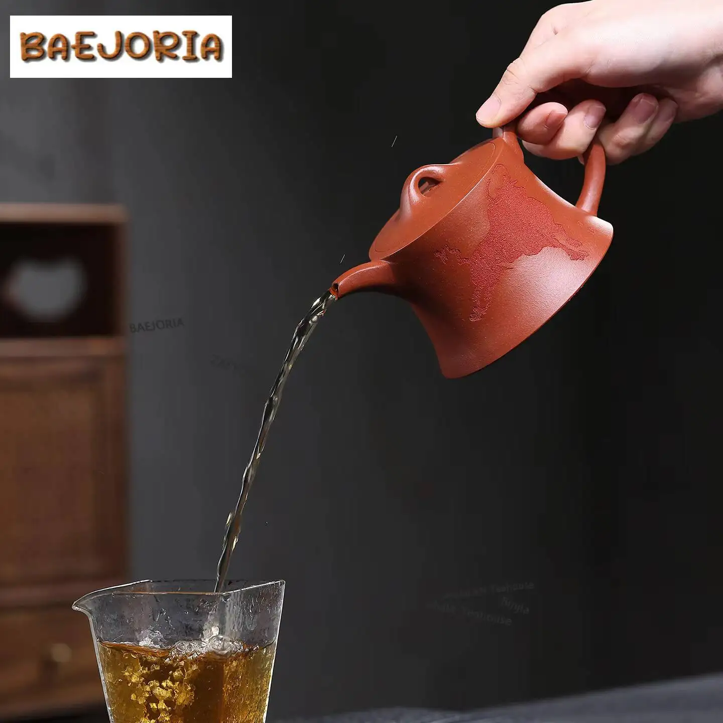 250ml Ancient Yixing Purple Clay Teapots Master Handmade Golden Bell Pot Raw Ore Date Red Mud Tea Soaking Kettle Zisha Tea Set