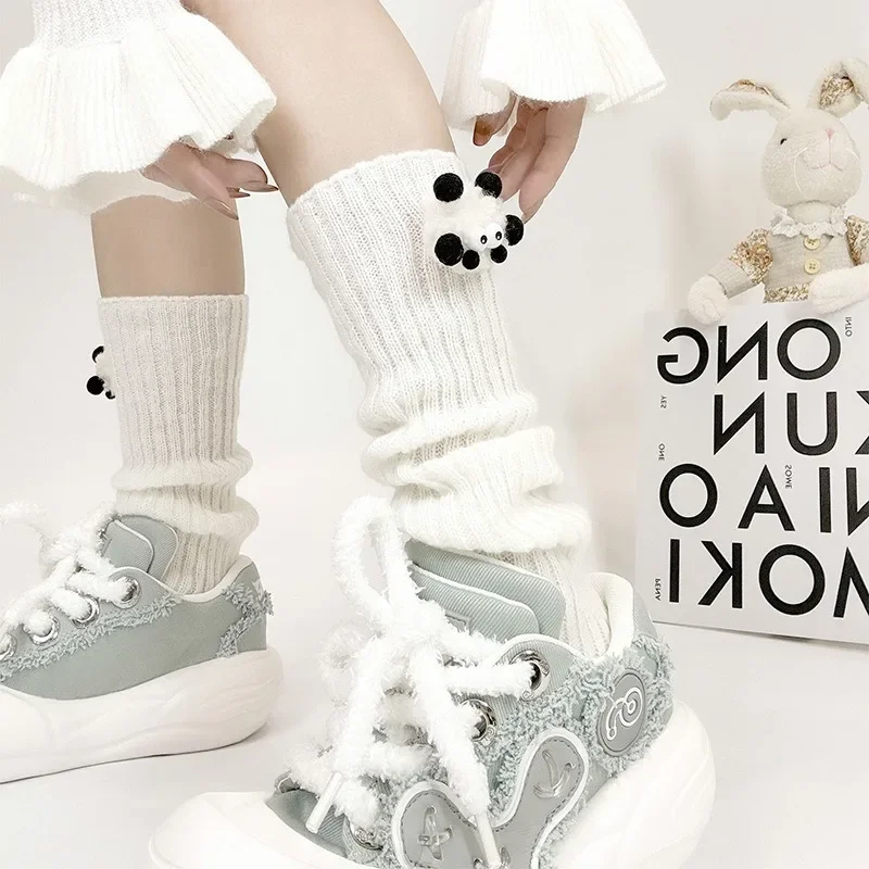 

Fall/Winter 2024 New Japanese Cute Cartoon Three-dimensional Doll Knitted Socks Y2k Pile Socks Show Stovepipe Sleeves