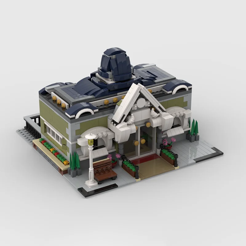 1272 stücke MOC Modulare Stadt Halle Alternative Bauen Modell Bausteine Montieren Weihnachten Geschenke DIY Idee Ziegel Kinder Spielzeug Geburtstag