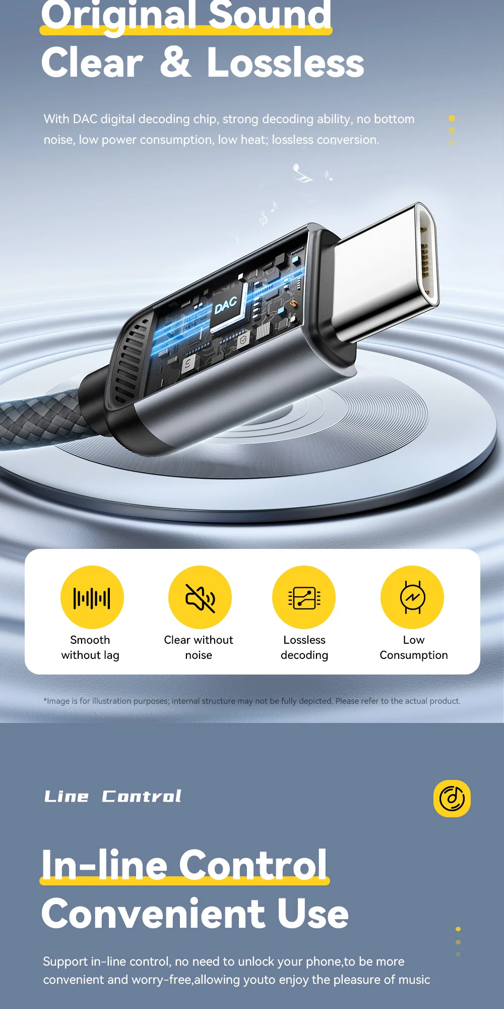 Essager Typ-C-Audio-Adapterkabel, Typ-C-Buchse auf IP-Stecker, Adapter, OTG-Kopfhörerkonverter für iPhone, Xiaomi, iPad, MacBook Pro – Detail 4
