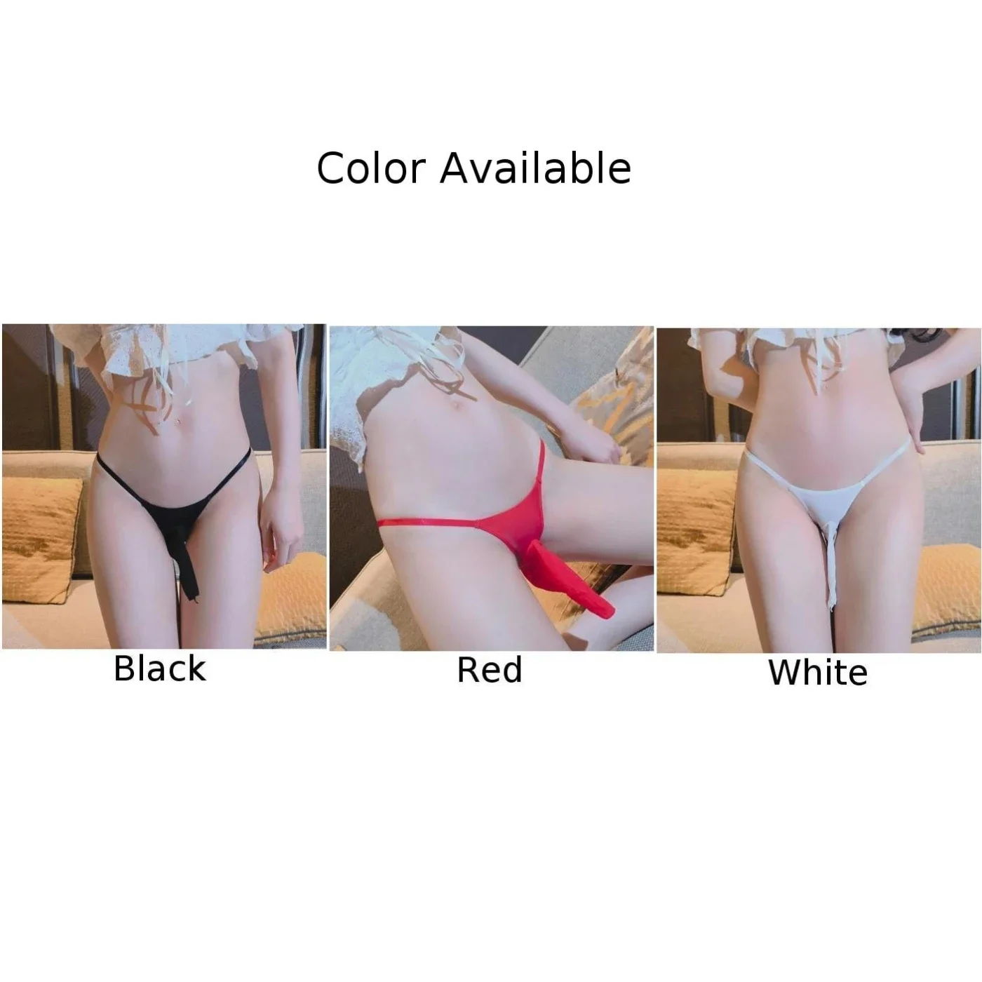 Mens Sexy Sheer Ice Silk Bulge Pouch Thong Transparent G-string Gay Male Lingerie Sissy See Through Panties Low Rise Underwear