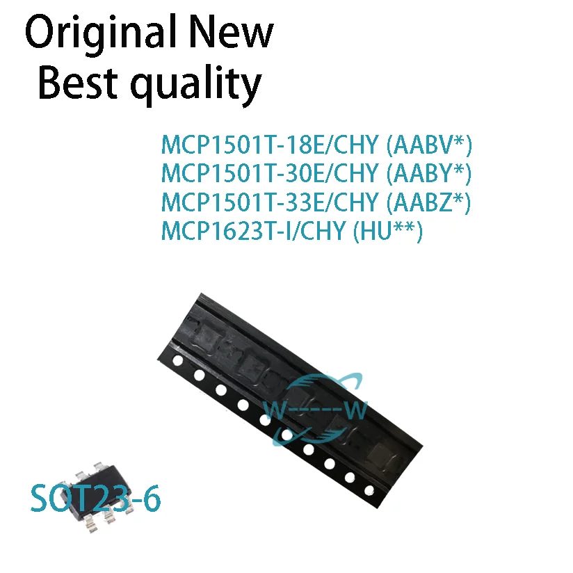 (5 PCS)NEW MCP1501T-18E/CHY AABV MCP1501T-30E/CHY AABY MCP1501T-33E/CHY AABZ MCP1623T-I/CHY HU MCP1501 MCP1623 SOT23-6 IC CHIP