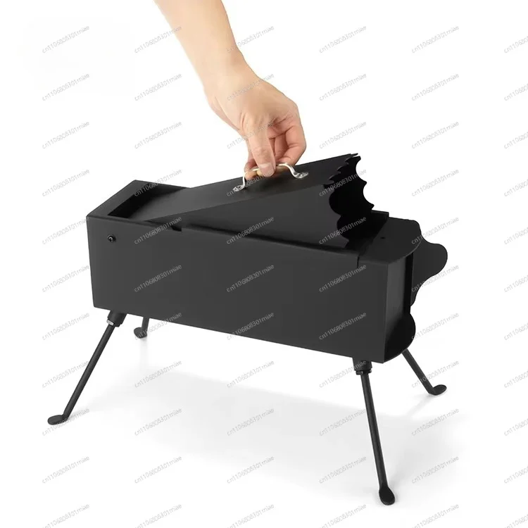 Carbon steel stove - wood-fired camping tent folding stove, suitable for outdoor cooking, picnics, and barbecues