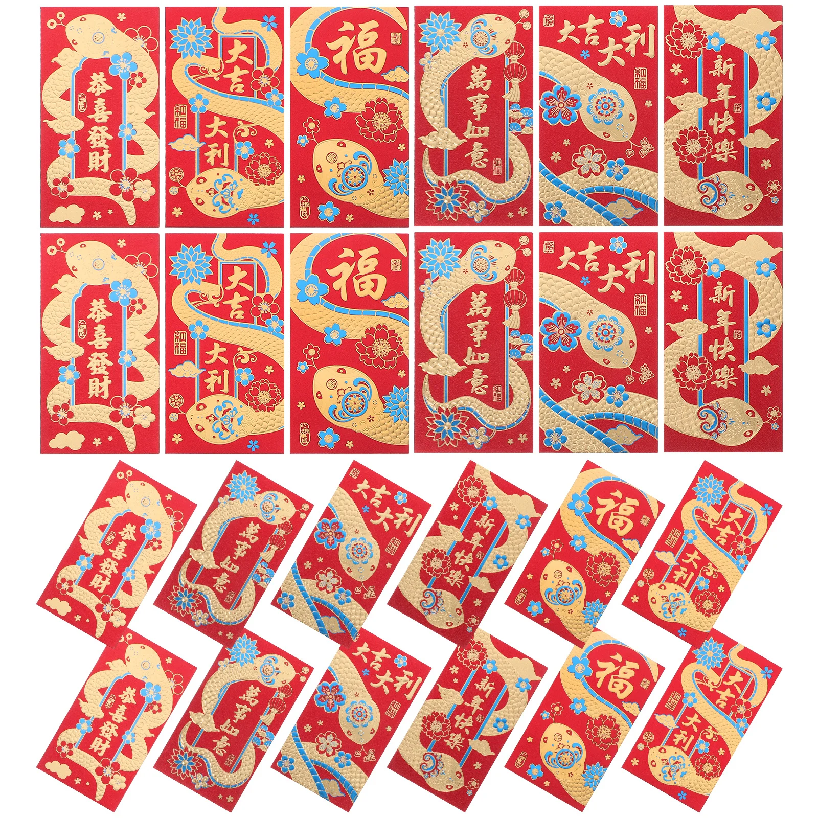 

30 шт., китайские красные конверты в виде змеи, новогодние денежные подарки, декоративные держатели для денег для фестивалей, держатель для денег