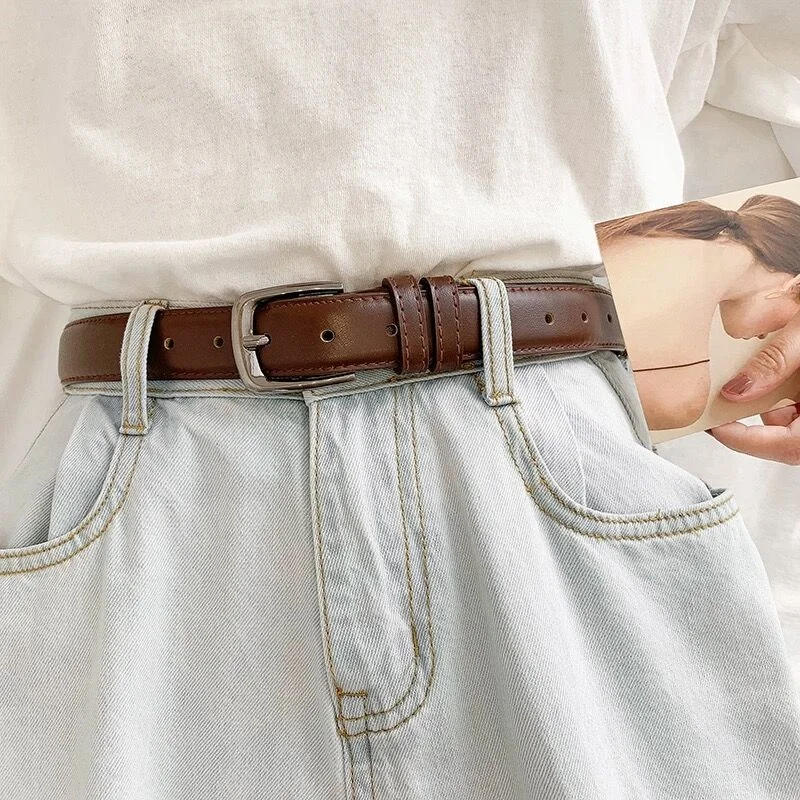 1pc Women's Belt Fashion Simple Versatile Belt Authentic High Grade Trend Soft Belt Paired with Western Trousers Jeans Lady Belt