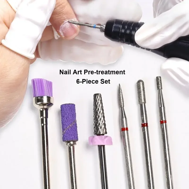 6 قطعة/صندوق مسمار البولندية رئيس القاطع مجموعة تنظيف رئيس المستخدمة لمسمار الجمال إزالة الأزيز هلام العناية بالبشرة الميتة آلة تلميع أوتوماتيكية