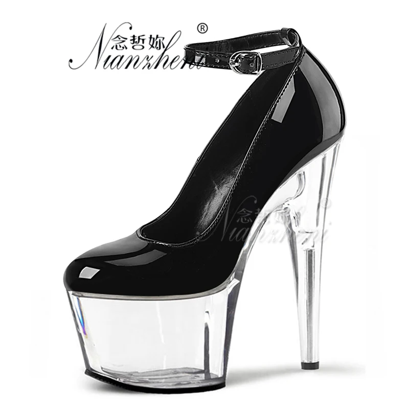 

Exotic crossdresser Pole Dance Platform Pumps Gothic Fashion 17cm Queen Sexy Fetish Stripper Bride Elegant 6inches High Heels