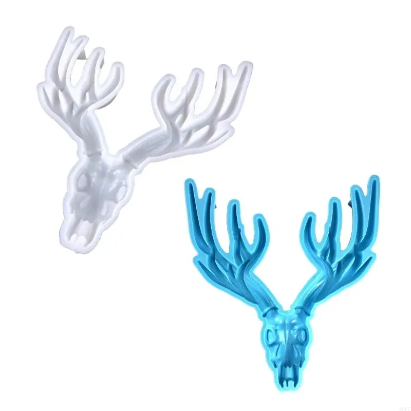 16FC Deer Wall Hanging Resin Silicone Mold Antler Epoxy Casting Mold for Wall Decoration DIY Christmas Elk Plaster Mould