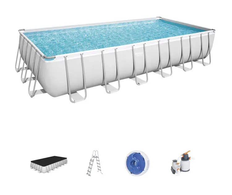 56475 7.32mx3.66mx1.32cm(24'x12'x52') power steel rectangular frame pools family lounge swimming pool