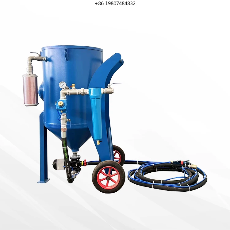 Dry Sandblasting Equipment with Pump and Engine Core Components Portable Stone Surface Roughening and Rust Removal