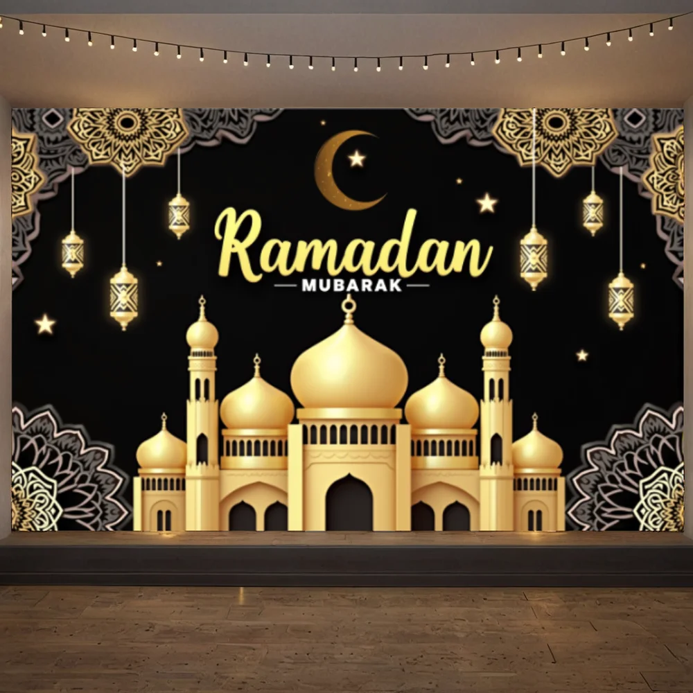 Ramadan Eid Mubarak Dekoration Hintergrund Banner Familie Zimmer Foto Hintergrund Party Dekore Hause Mond Sterne Hintergrund Neue