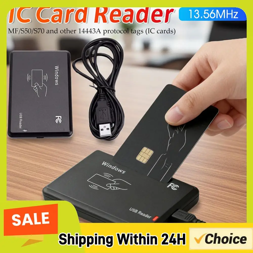 Smart Contactless IC Card Reader Writer 13.56MHz Smart Card Reader with USB Interface Compatible for Windows Linux MacOS