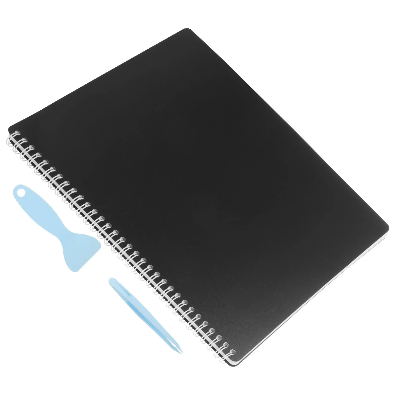 

Large Reusable Collection Book Album Organizer Blank Storage Notebook For Adults With Scraper Tweezers Paper Ample