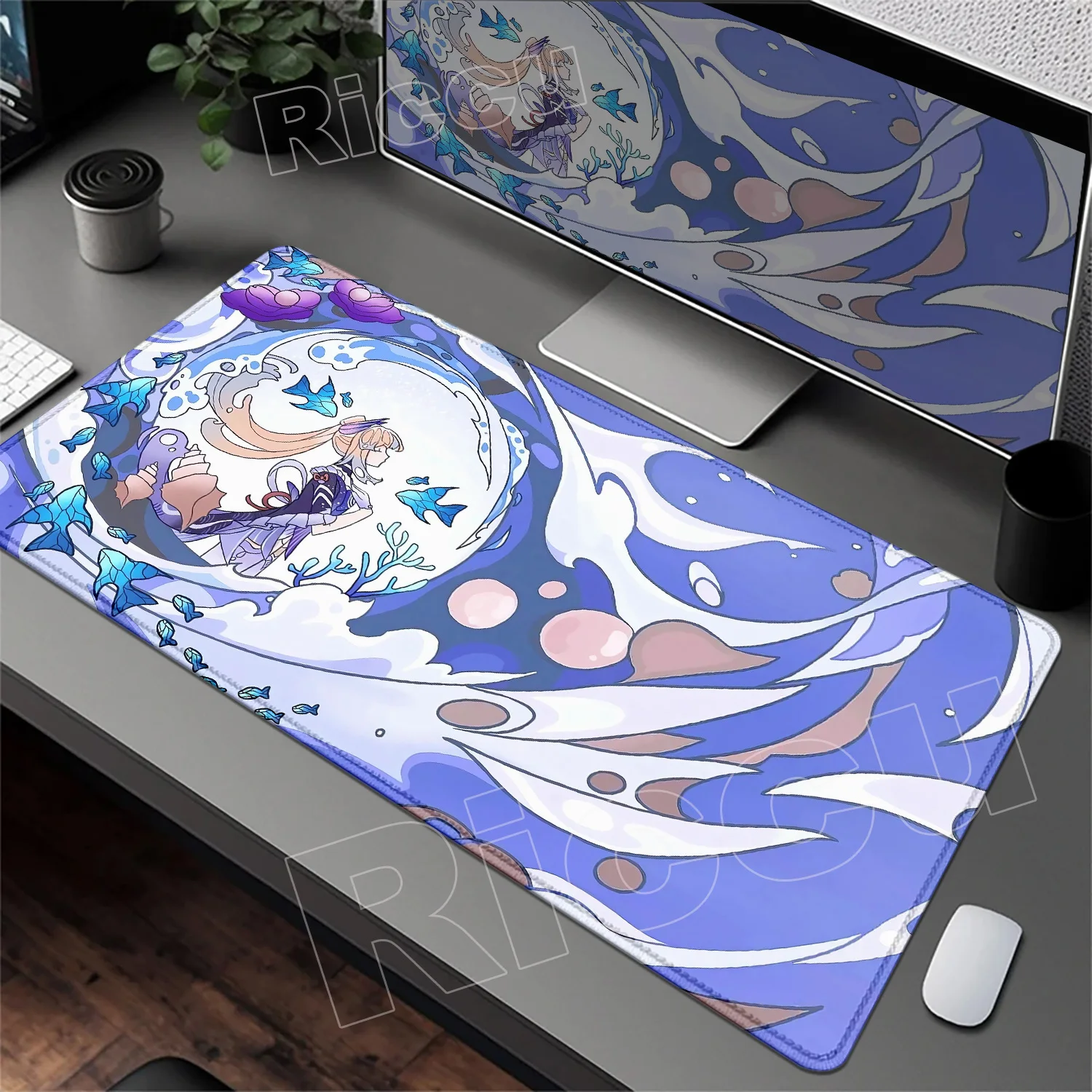 HD Inazuma شخصية ماوس الوسادة Sangonomiya Kokomi كوجو سارة جينشين تأثير المطاط محمول ألعاب ماوس الوسادة أنيمي 900x400 مللي متر حصيرة مكتبية