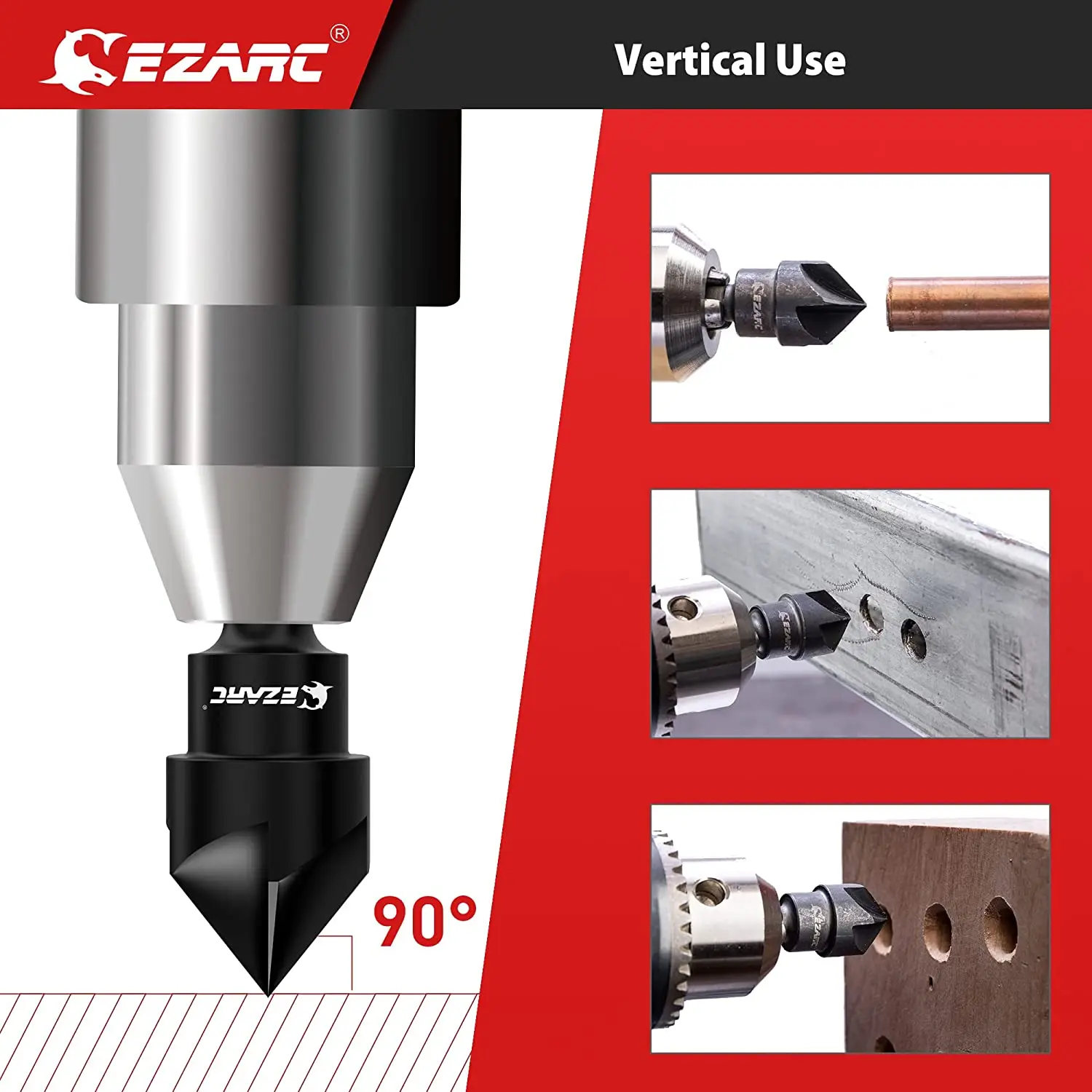 EZARC Deburring External Chamfer Tool, 2PCS Deburring Chamfer Tool, Internal Countersink Drill Bit, Remove Burr Fits for 3-19mm