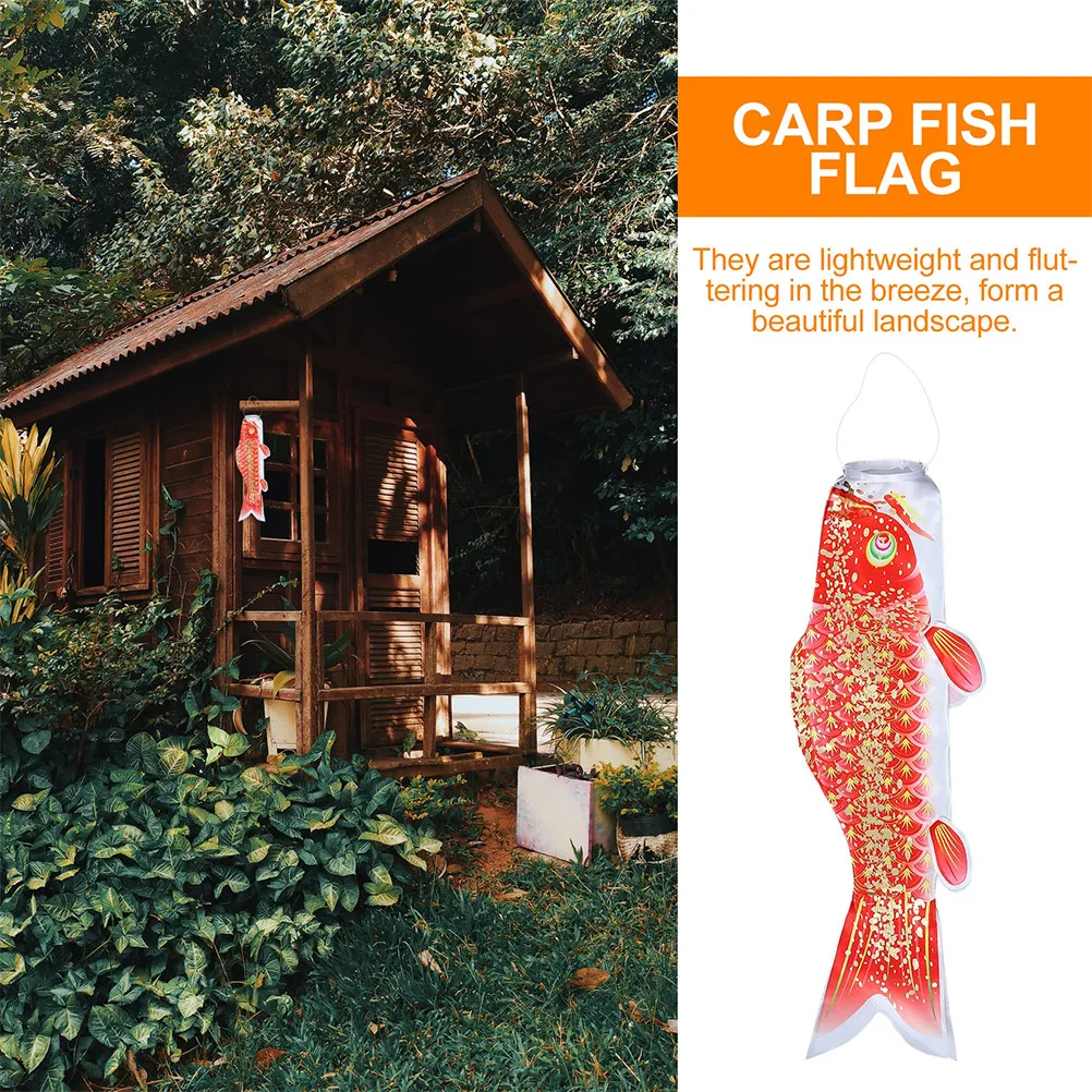 Large Japanese Style Carp Windsock Flag Vibrant Fish Shape Hanging Outdoor Decor Garden Home Ornament Fish Windsock