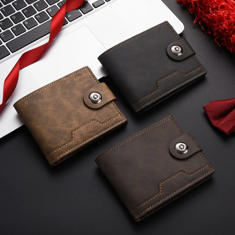 Credit Card Holder Compact Men'S Short Wallet Business Wallet Multi-Functional Pu Leather Wallet For Travel Pocket Gifts