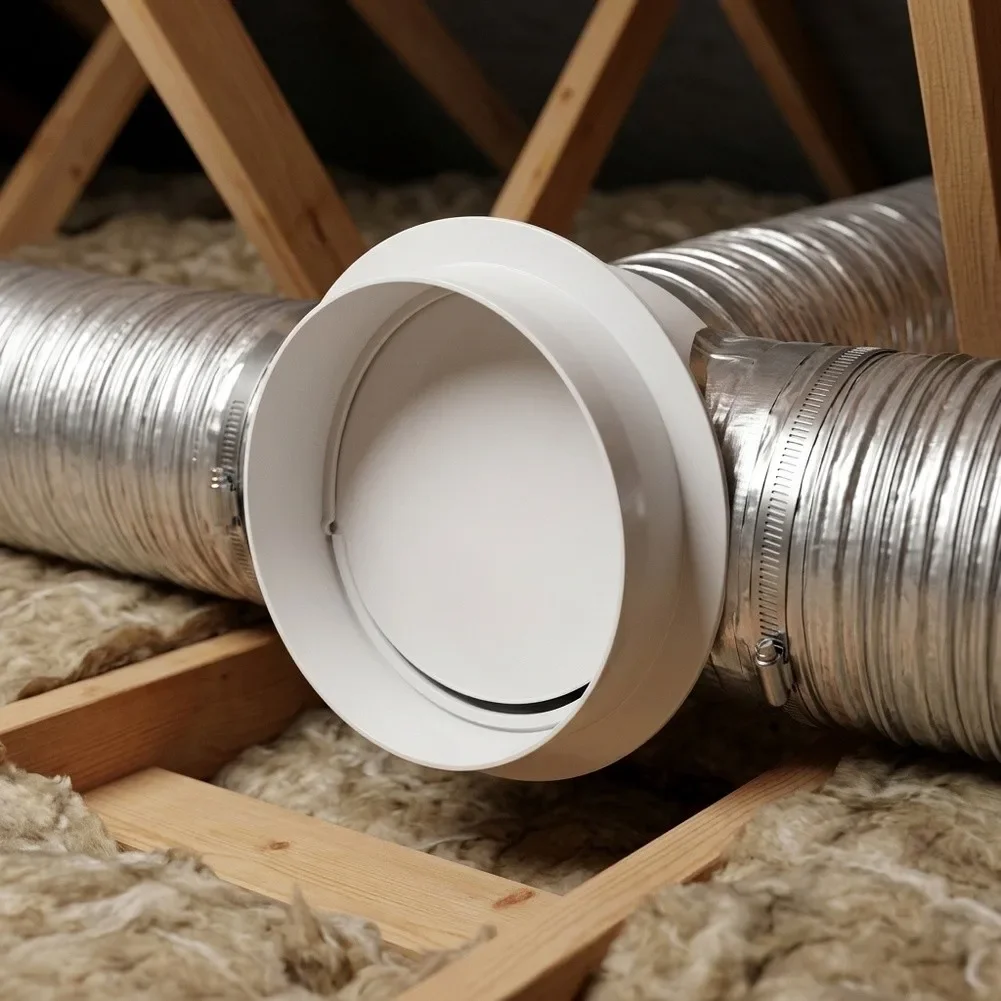 PVC 250Mm Ventilation Duct Non Return Check Valve Anti‑Odor Backflow Damper For Fresh Air Duct HVAC Air Pipe Connection Supply