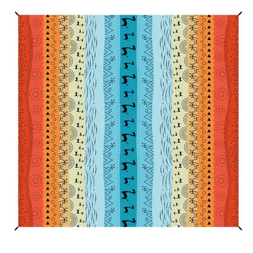 Imagen 2 del producto Estera de playa impermeable, manta de Picnic portátil, estera de Camping a prueba de humedad para exteriores, lámina de suelo para viajes y senderismo para fiesta familiar