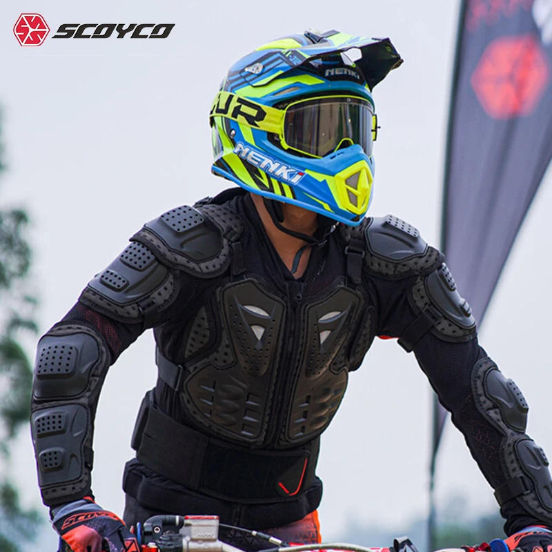 SCOYCO Motorcycle Body Armor Men Motocross Racing Armor Jacket Vest Dirt Bike MTB Anti-collision Anti-fall Chest Back Protective