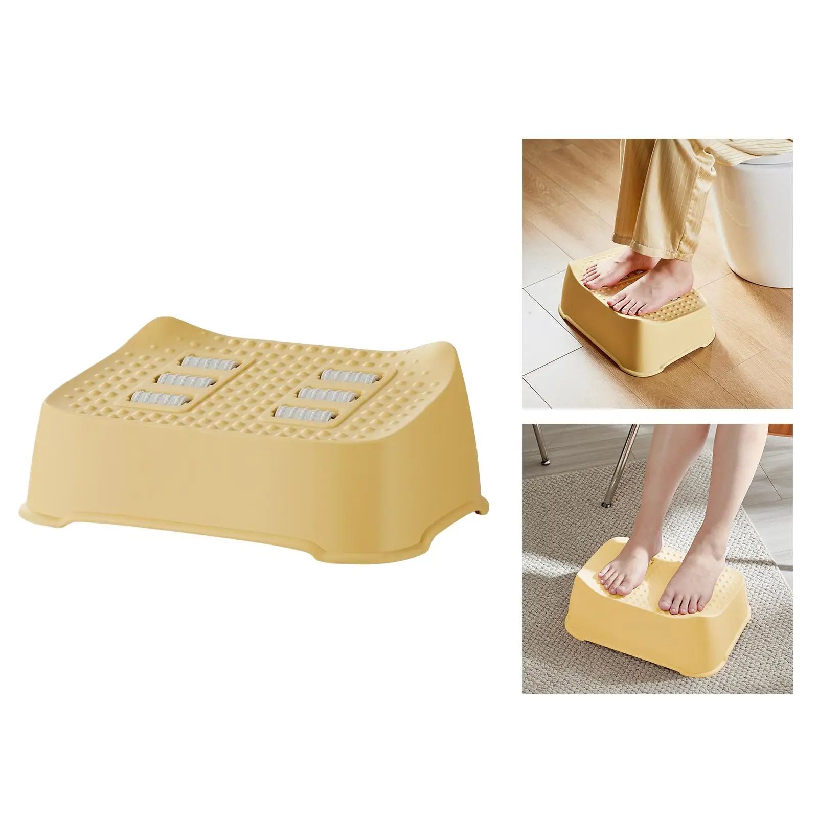 

under Desk Foot Rest Ergonomic Foot Rest Comfortable Compact for Home Gaming , Yellow, 32cmx23cmx14.5cm