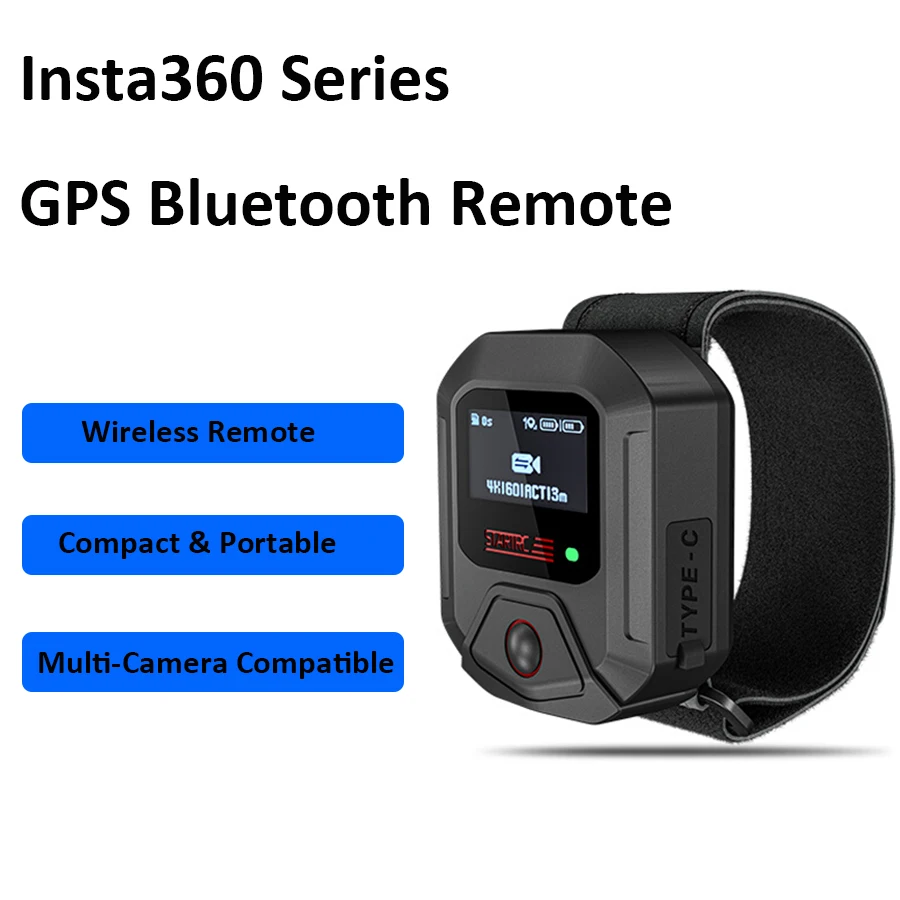 

Bluetooth Remote for Insta360 X5/4/GO3s/Ace Pro2, GPS Smart Control for Photography & Video