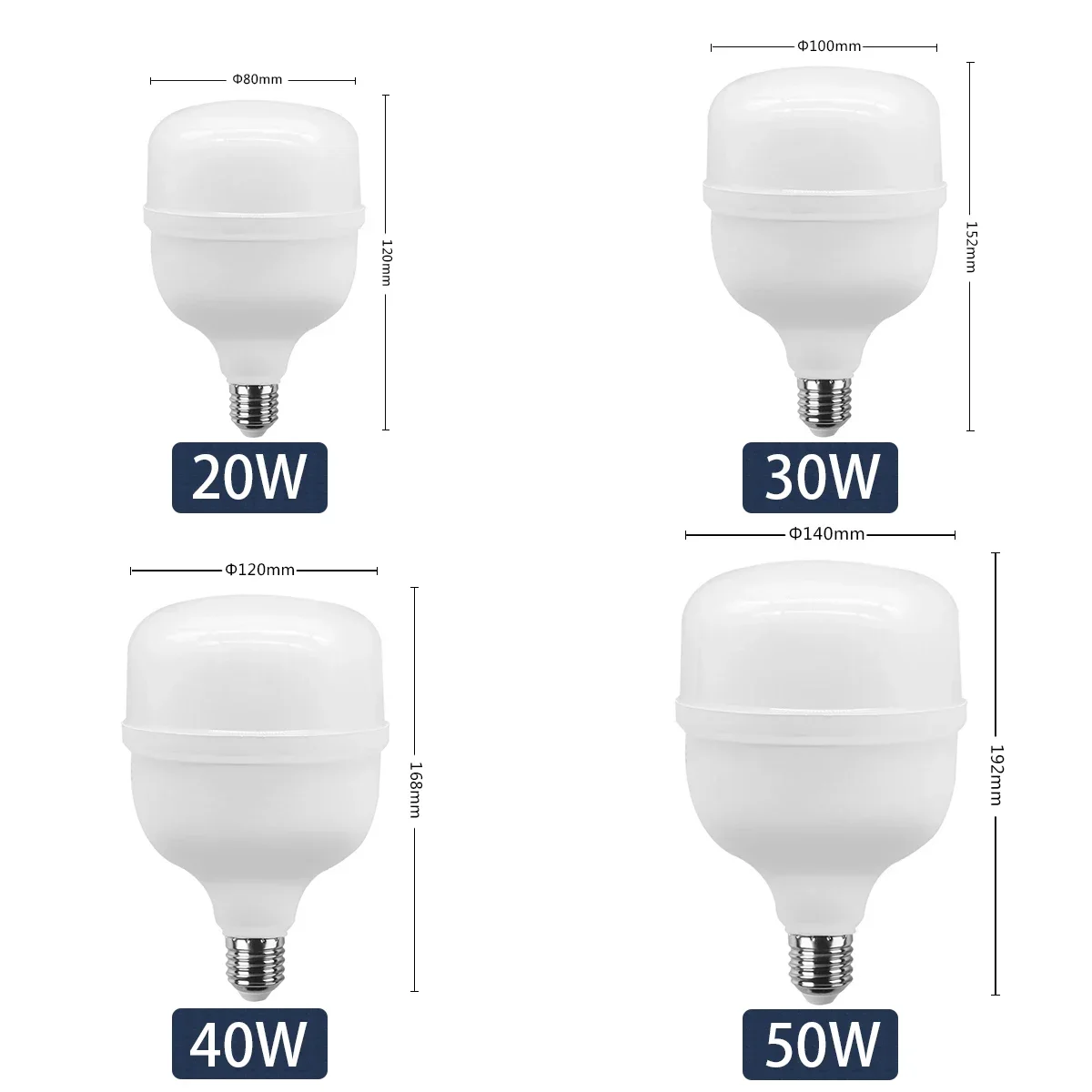 4pcs E27 LED Bulb Hight Lumen Lampada AC 110V 220V LED lamp 20W 30W 40W 50W LED Light Bombilla Lighting Lamp for home derection