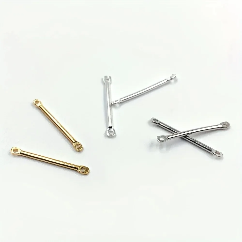50 قطعة وصلات شريطية فارغة لصنع المجوهرات - موصلات معدنية مستطيلة من الفضة والذهب والروديوم (سوار، وصلات قلادة) #4