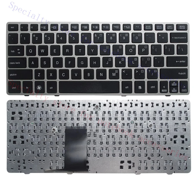 A+  US Laptop Keyboard Silver Frame for Hp Elitebook 2560 2560P 2570 2570P