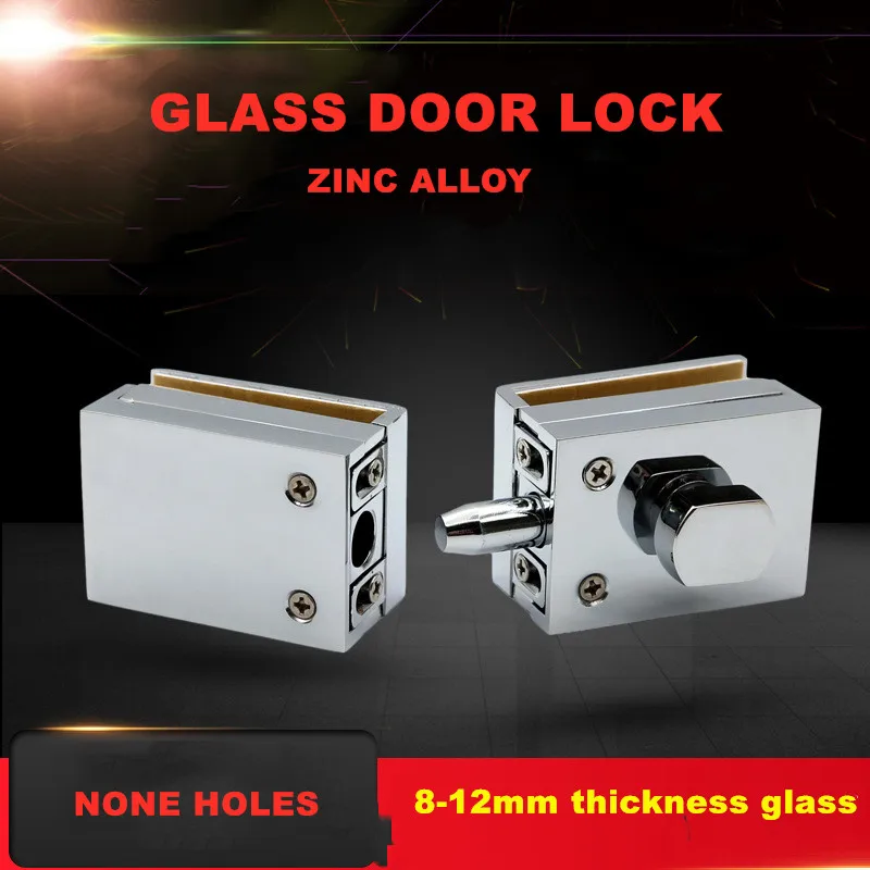 Non opening zinc alloy thickened glass door lock shower room lock(DG3428-1)