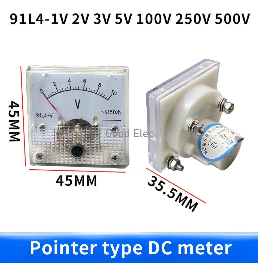 Medidor de voltaje de Panel analógico, voltímetro 91L4 AC, 1V, 5V, 10V, 20V, 30V, 50V, 100V, 150V, 200V, 250V, 300V, 400V, 500V, 0-150V V