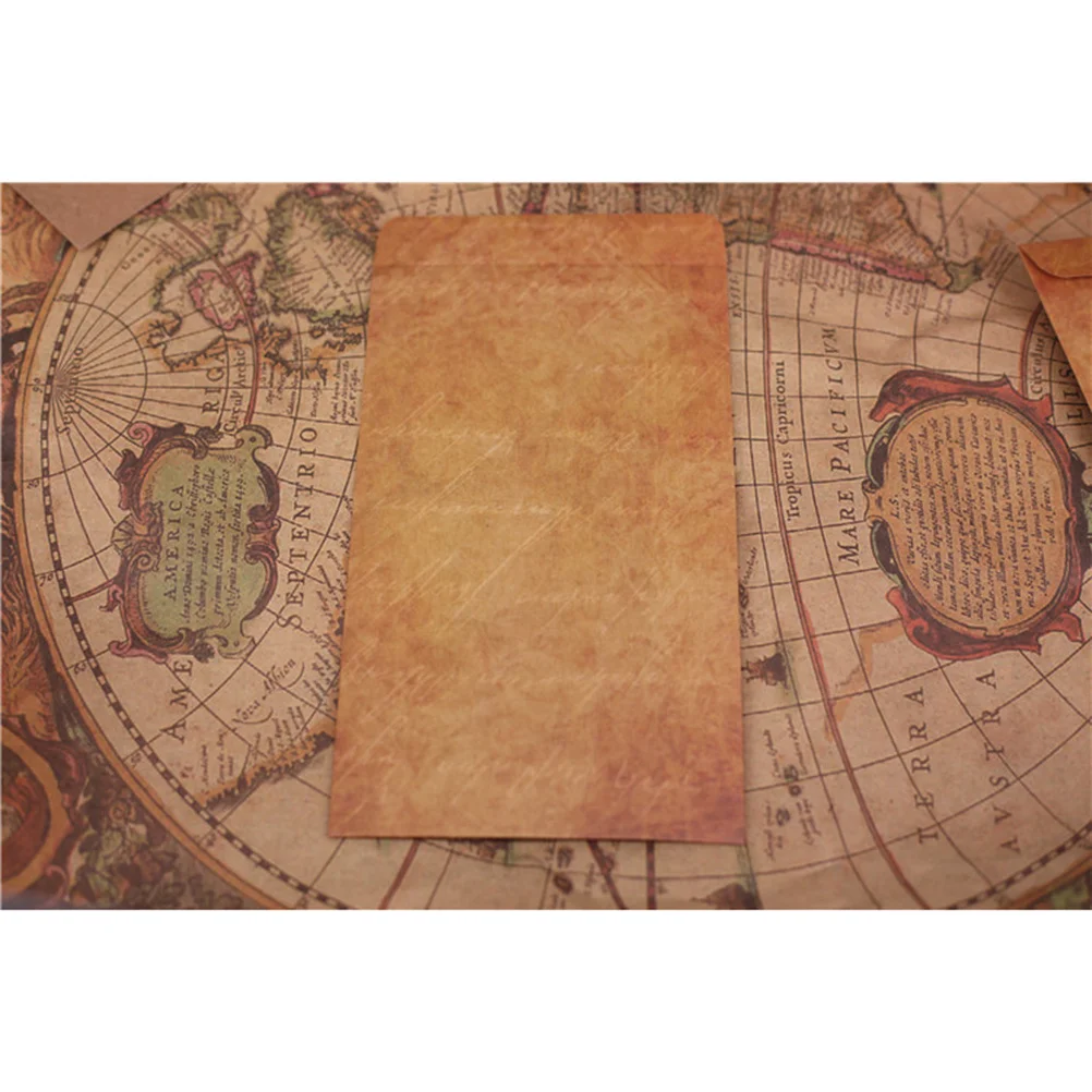 Sobres de papel Kraft Retro, almacenamiento con patrón de letras para baratijas pequeñas, collares, tarjetas de regalo, postales, 10 Uds.