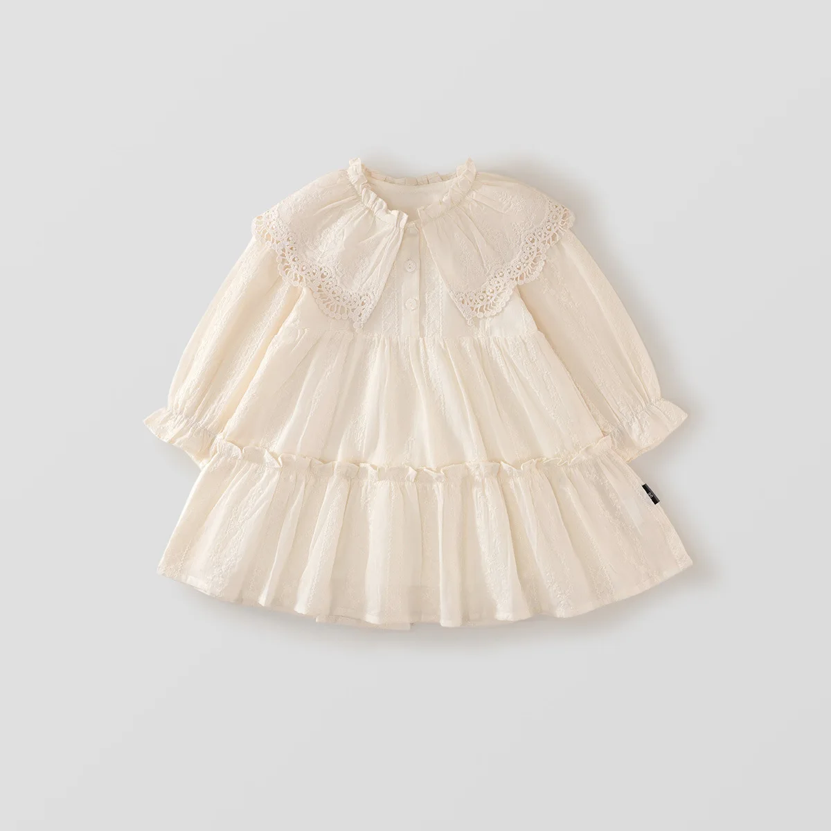 New Clothes Girls 2-7old autumn winter cotton girl lace dress solid princess 90-140 children kids clothes baby fashion students